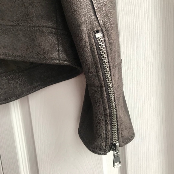Raison D'etre Vegan-suede Asymmetric-zip Moto Jack - Picture 2 of 7